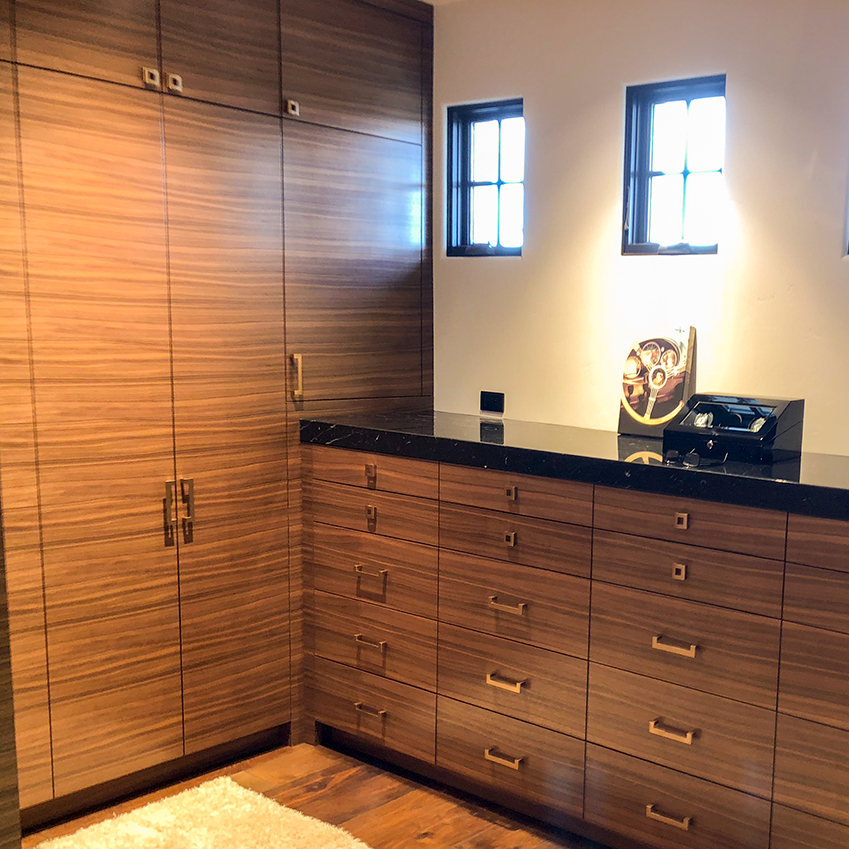 Transitional style closet cabinets